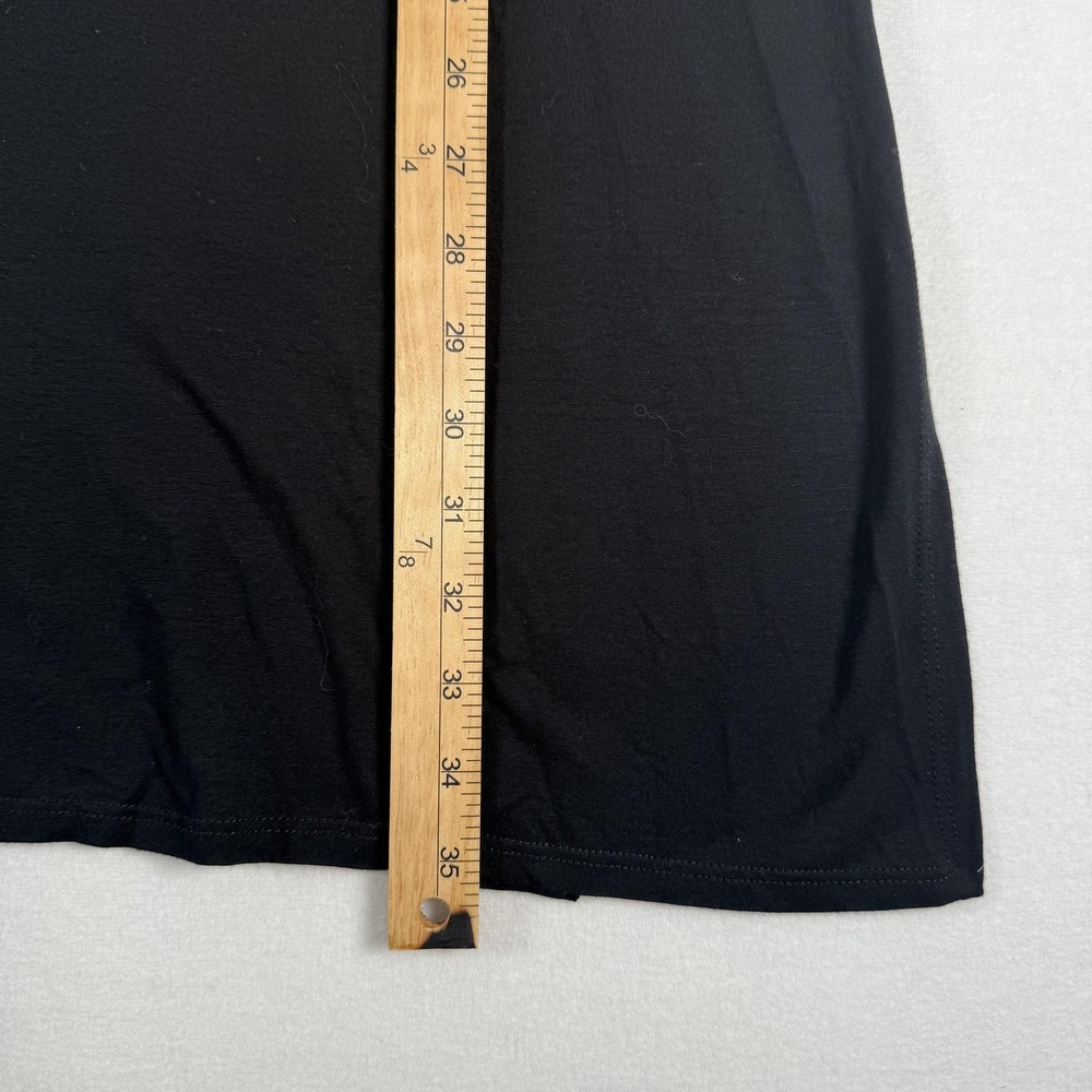 Eileen Fisher Tunic Dress Womens S‎ Black Viscose Jersey Long Sleeve Minimalist - Picture 8 of 10